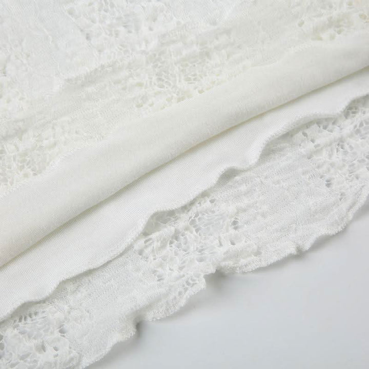 V neck long sleeve lace bowknot top  | Festival Outfits Women-final-sale