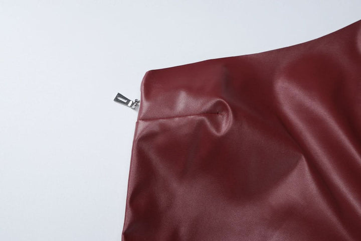 PU leather one shoulder gloves top  | Festival Outfits Women-final-sale