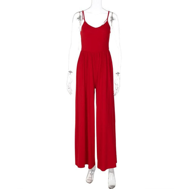 U neck ruched cross back cami jumpsuit  | Festival Outfits Women