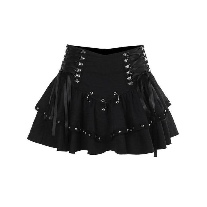 Lace up self tie o ring mini skirt  | Festival Outfits Women