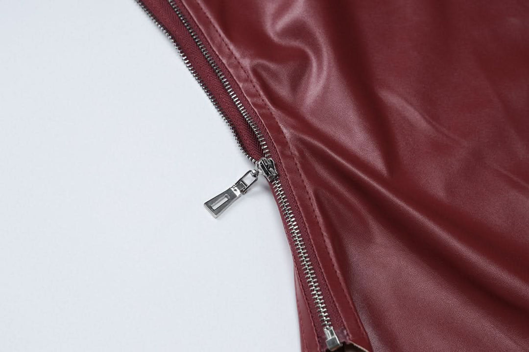 PU leather one shoulder gloves top  | Festival Outfits Women-final-sale