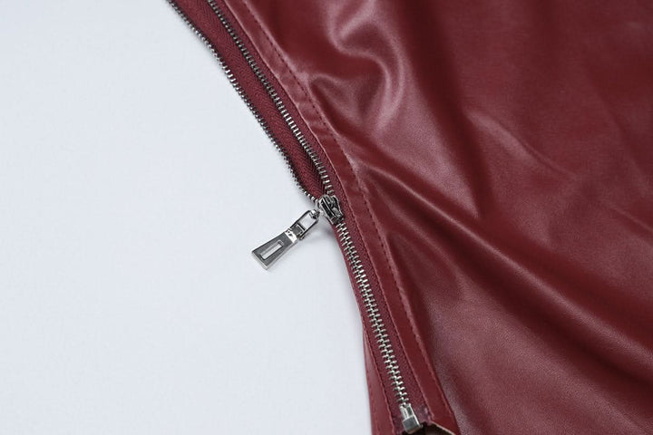 PU leather one shoulder gloves top  | Festival Outfits Women-final-sale