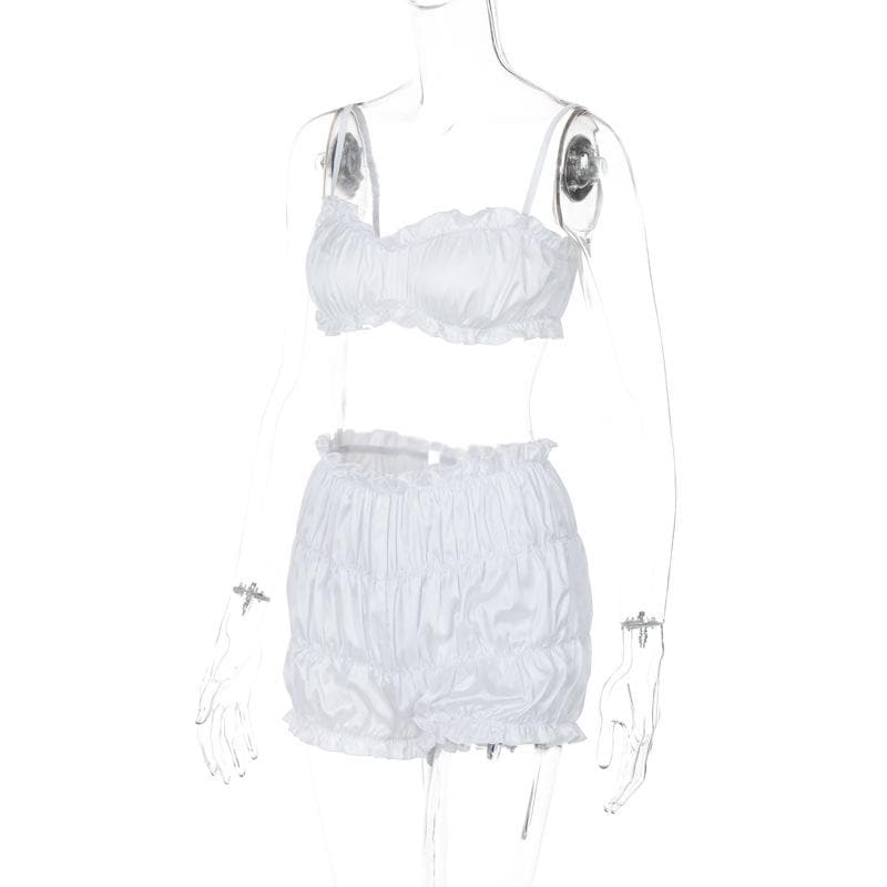 Smocked ruched solid cami pant set  | Festival Outfits Women