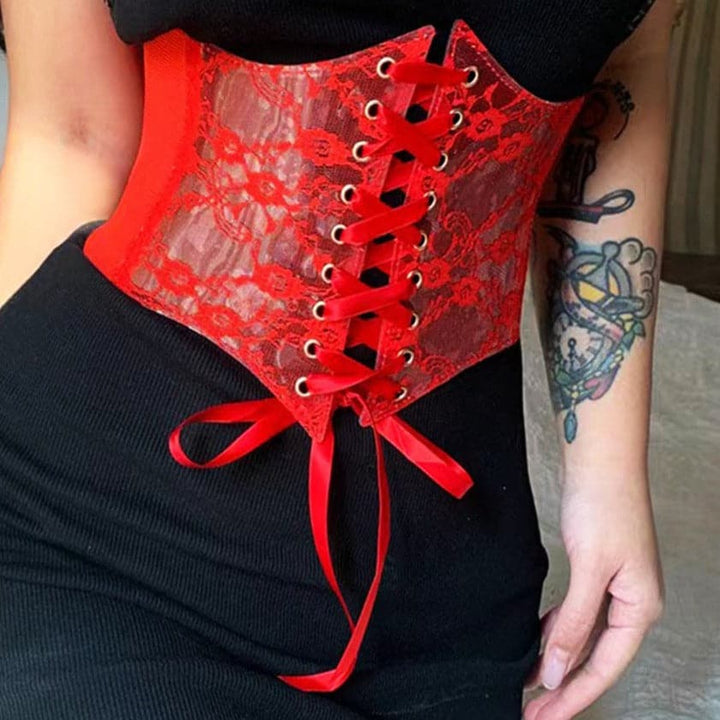 Lace up button patchwork corset  | Festival Outfits Women
