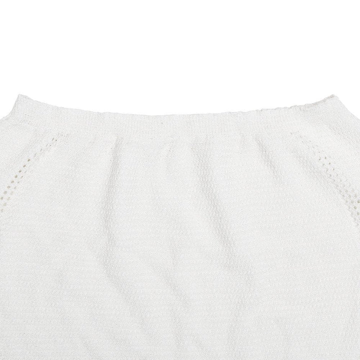 V neck knitted cross back backless cami mini skirt set  | Festival Outfits Women