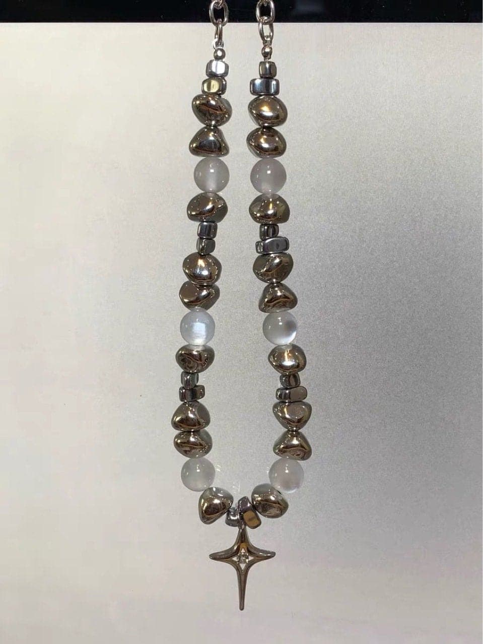 Beaded faux pearl metal chain necklace  | Festival Outfits Women