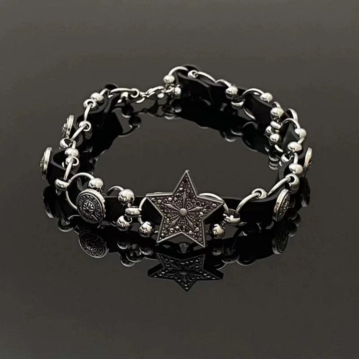 Star decor PU leather adjustable choker necklace  | Festival Outfits Women