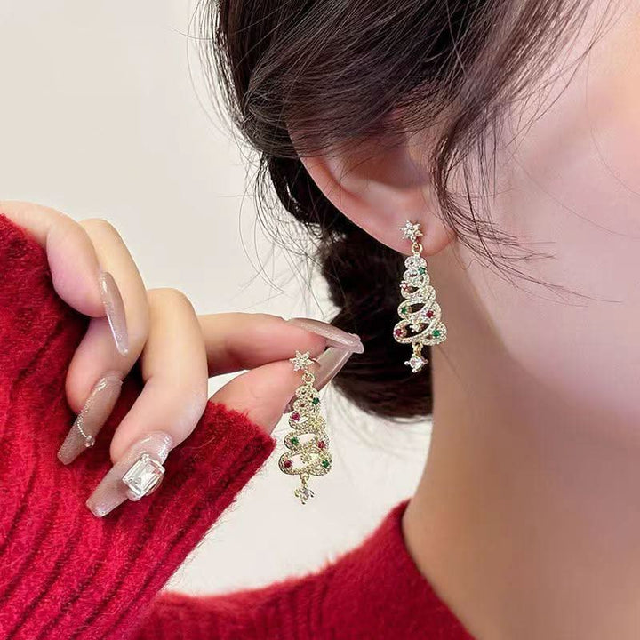 Bowknot pendant christmas tree decor drop earrings  | Festival Outfits Women