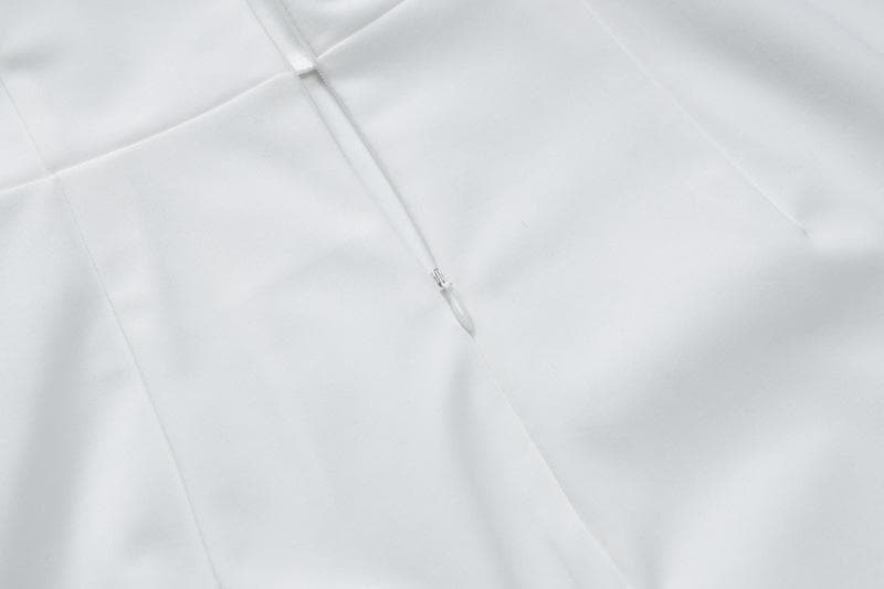 Halter solid ruched stitch zip-up mini dress  | Festival Outfits Women