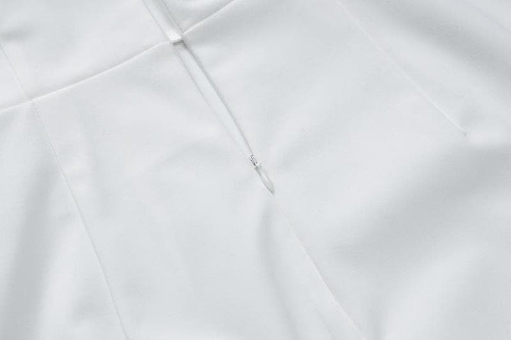 Halter solid ruched stitch zip-up mini dress  | Festival Outfits Women