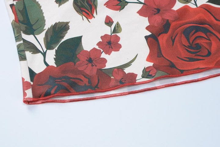 V neck backless flower print cami maxi skirt set  | Festival Outfits Women