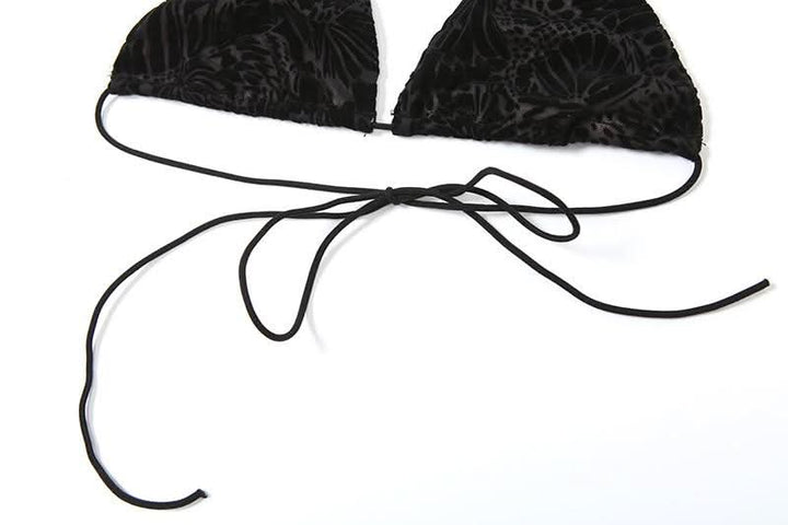 Halter o ring shrug 3 piece mini skirt set-final-sale