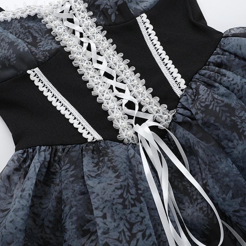 Riga mai laushi da aka yi da lace hem sweetheart, mai lace up print ruched cami mini dress | Kayan Biki na Mata