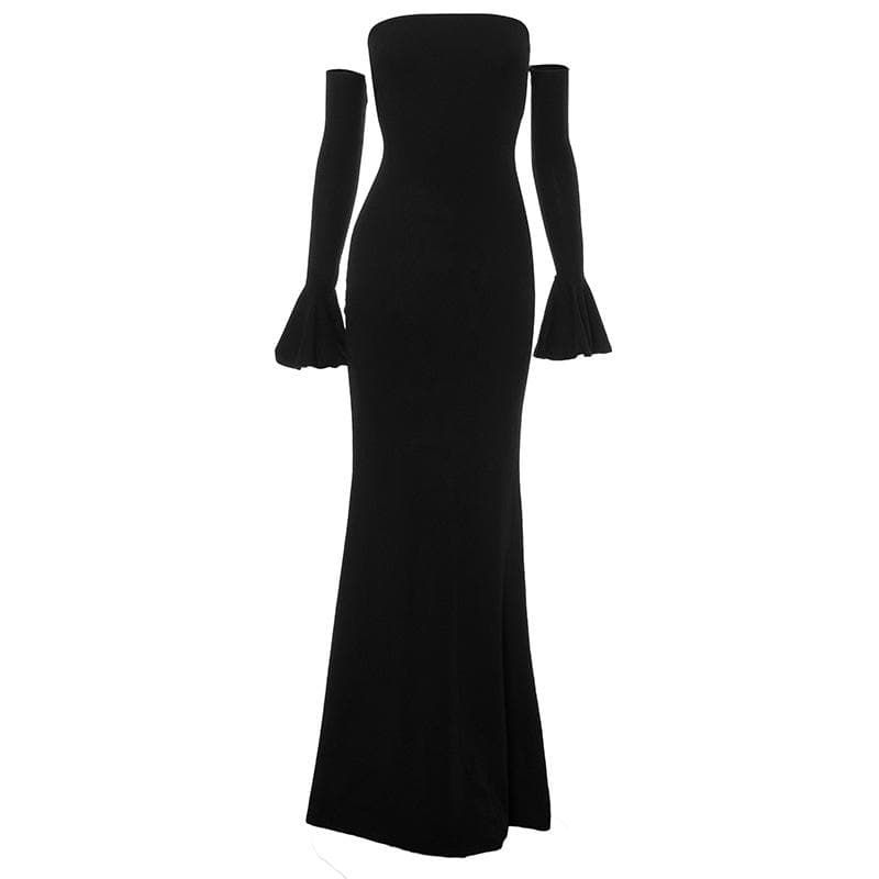 Gloves off shoulder backless tube maxi dress  | Festival Outfits Women