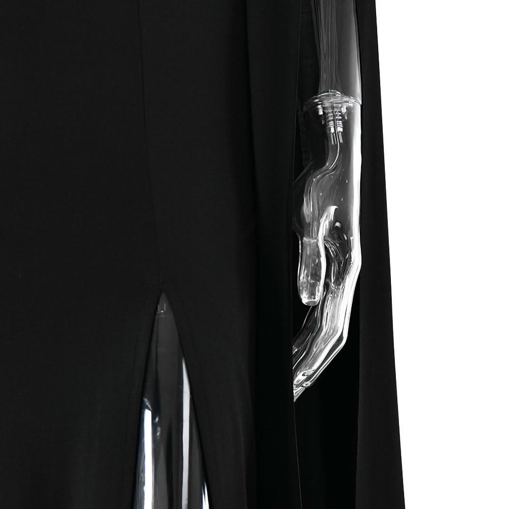 Long sleeve high slit square neck ruched maxi dress  | Festival Outfits Women