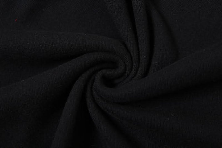 Flower applique off shoulder long flared sleeve slit mini dress-final-sale