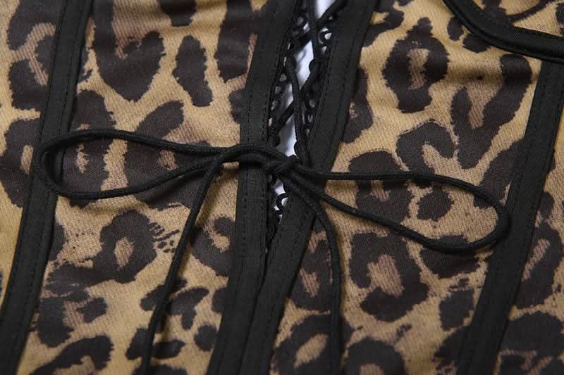 Leopard print mesh lace up cami maxi dress  | Festival Outfits Women