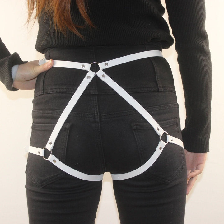 PU leather o ring solid garter belt  | Festival Outfits Women