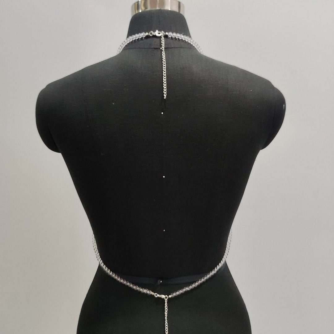 Halter beaded flower pattern backless top  | Festival Outfits Women