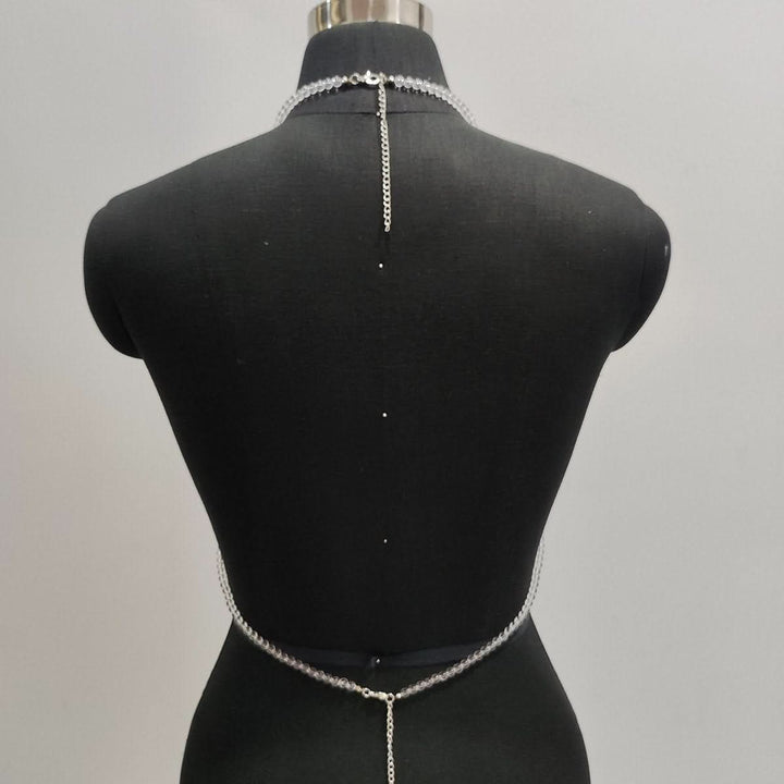 Halter beaded flower pattern backless top  | Festival Outfits Women