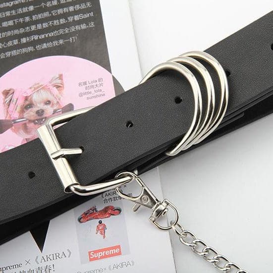 Buckle metal chain PU leather belt  | Festival Outfits Women