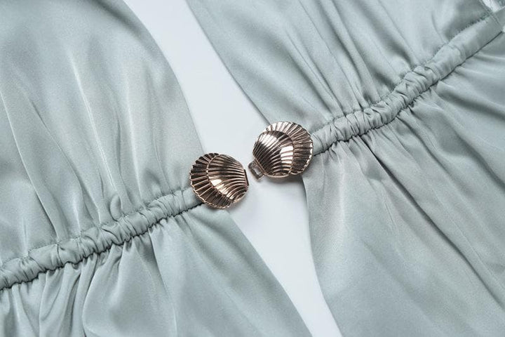 Saitin siket ɗin maxi mara baya na halter na ƙarfe | Kayan Biki na Mata