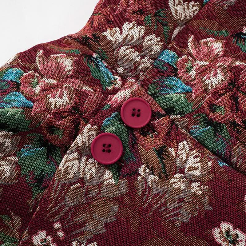 Flower print zip-up button tube mini dress  | Festival Outfits Women