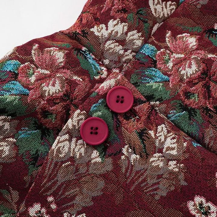 Flower print zip-up button tube mini dress  | Festival Outfits Women