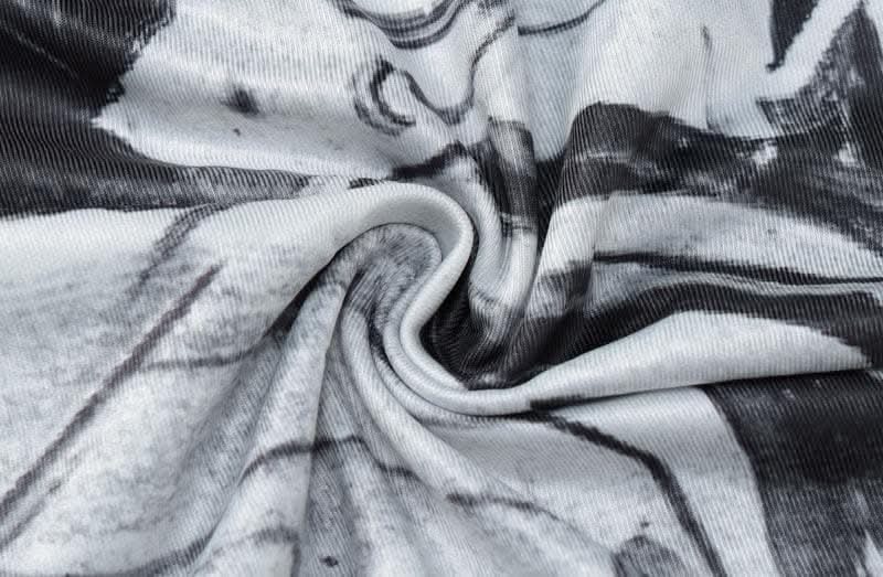 Tie dye contrast sleeveless ruched crewneck mini dress-final-sale
