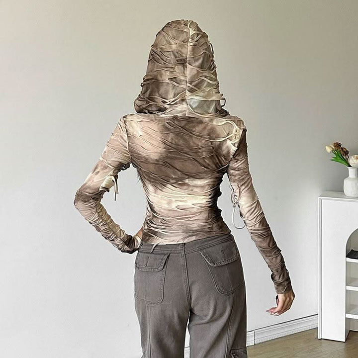 Hoodie long sleeve tie dye top  | Festival Outfits Women