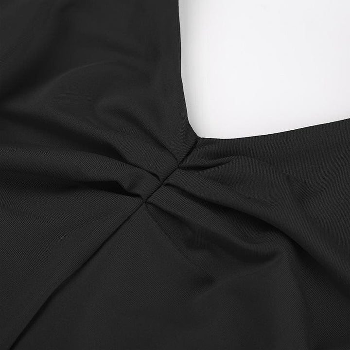 Riga mara baya mara kyau ta Halter mai ɗaure da wuyan da ba shi da kyau | Kayan Biki na Mata