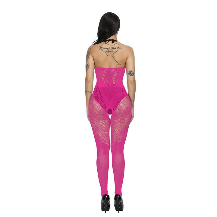 Halter patchwork lace backless bodystocking  | Festival Outfits Women