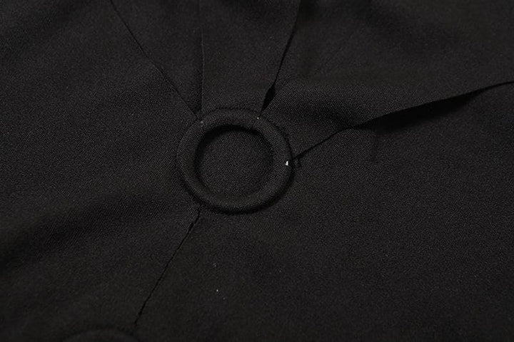 Riga mai kama da O ring hollow out crewneck mai kauri da aka yanke | Kayan Biki Mata