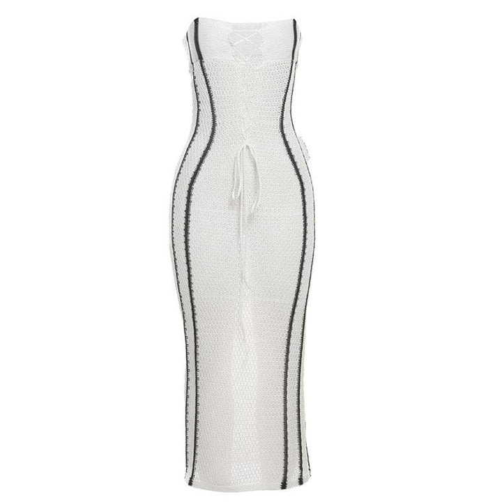 Knitted cross front tube maxi dress-final-sale  | Festival Outfits Women