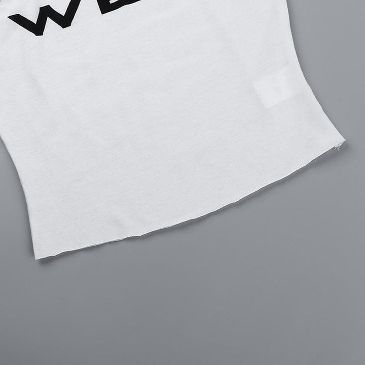 Sleeveless u neck “wet” print tank top  | Festival Outfits Women