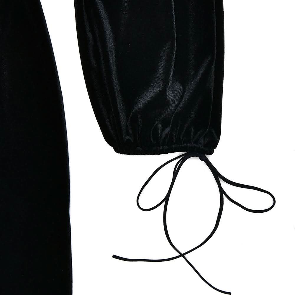 Long sleeve sweetheart neck velvet hollow out cut out mini dress  | Festival Outfits Women