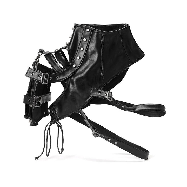 High neck buckle hollow out pocket cut out top  | Festival Outfits Women