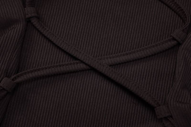 Long sleeve u neck ribbed solid maxi dress  | Festival Outfits Women