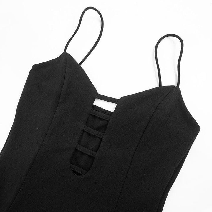 Hollow out high slit backless cami cut out maxi dress  | Festival Outfits Women