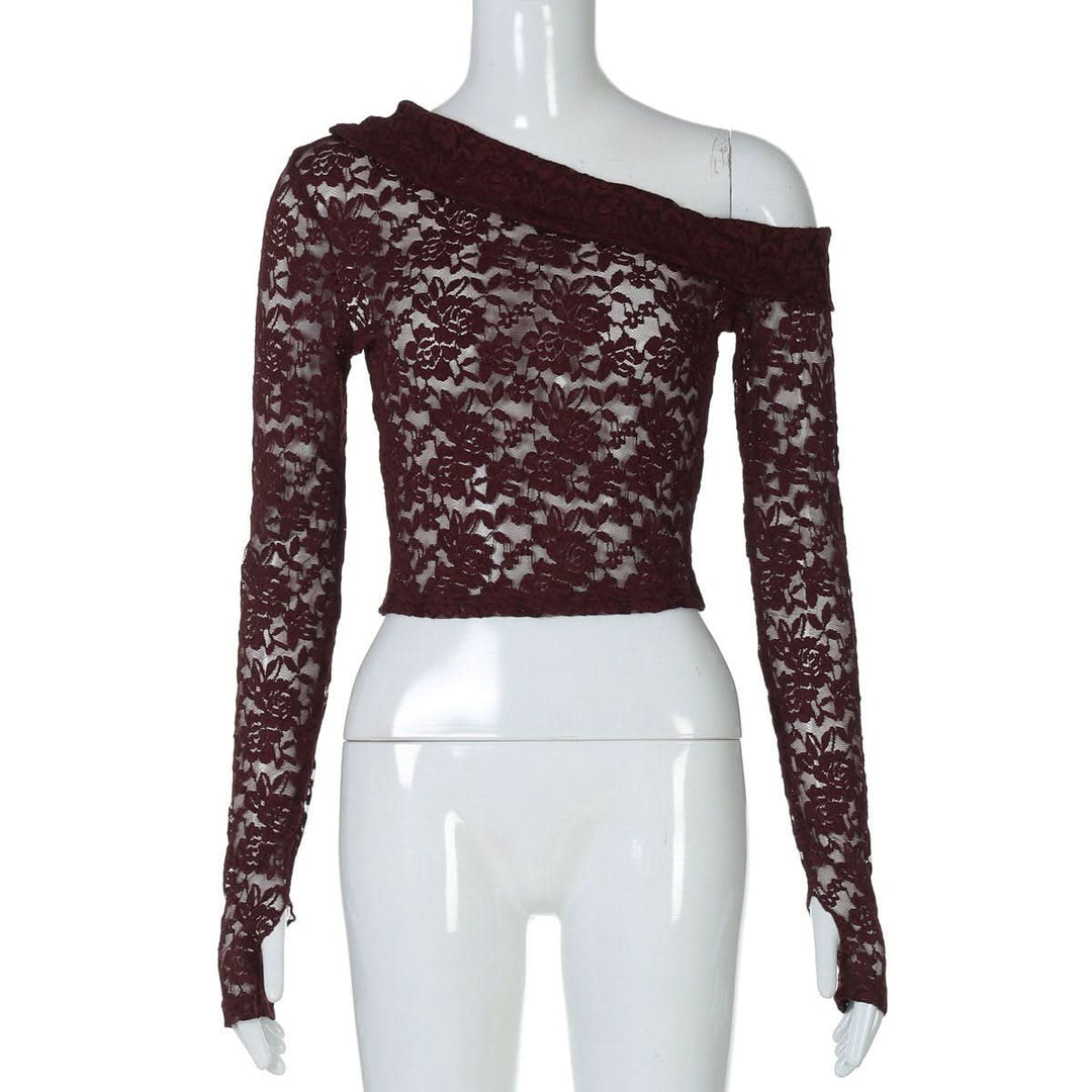 Off shoulder long sleeve lace top  | Festival Outfits Women