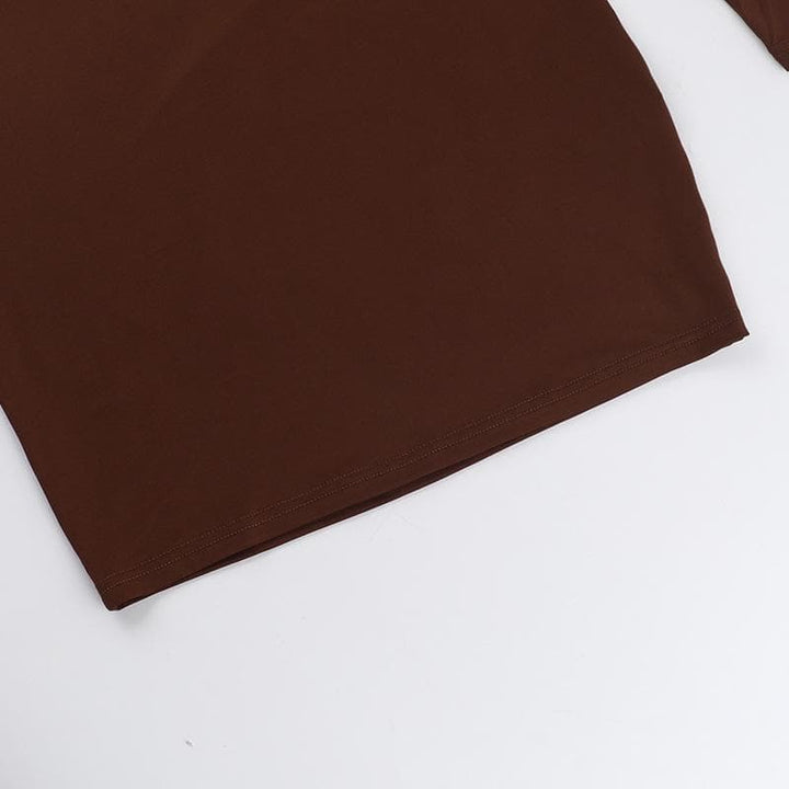 Long sleeve lace hem solid mini dress  | Festival Outfits Women