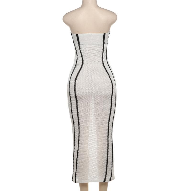 Knitted cross front tube maxi dress-final-sale  | Festival Outfits Women