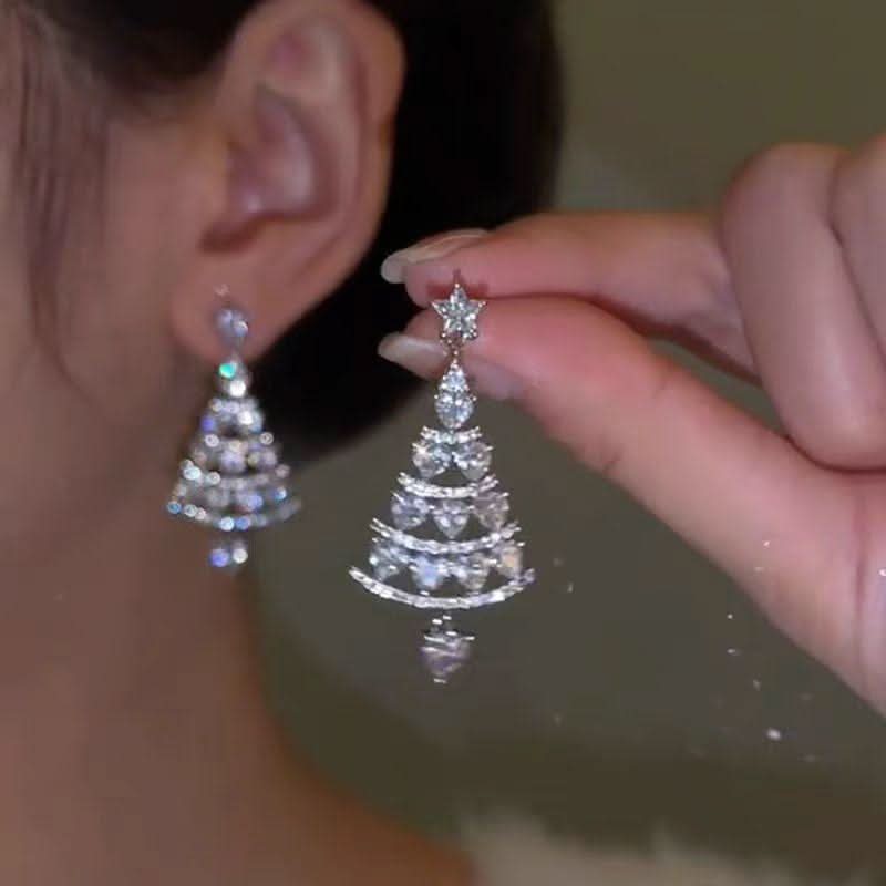 Faux pearl pendant christmas tree decor drop earrings  | Festival Outfits Women