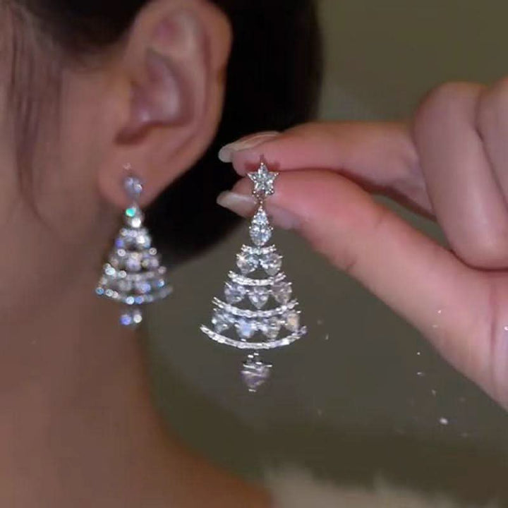 Faux pearl pendant christmas tree decor drop earrings  | Festival Outfits Women