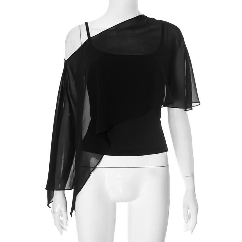 U neck mesh shrug 2 piece cami top  | Festival Outfits Women