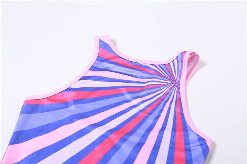 Striped contrast sleeveless backless crewneck maxi dress-final-sale  | Festival Outfits Women