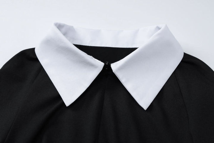 Turnover collar long sleeve zip-up button bodysuit  | Festival Outfits Women-final-sale