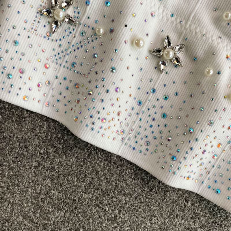 Beaded v neck padded backless cami top  | Festival Outfits Women