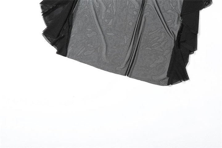 Halter cowl neck flower applique ruffle maxi dress  | Festival Outfits Women