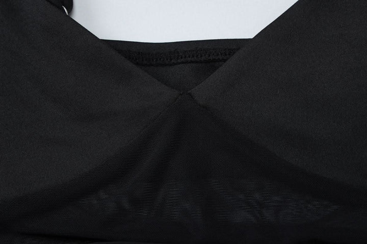 V neck mesh hollow out cami cut out maxi dress  | Festival Outfits Women
